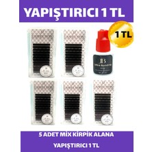 Özgürce Ipek Kirpik Çek Tak 0,07D Mix, 5 Kutu, Hafif ve Doğal Görünüm