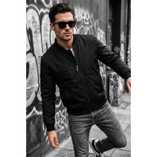 Oksit Guezy Astarlı Kolej Yaka Slim Fit Mevsimlik Erkek Bomber Ceket Mont - Su Itici Kumaş