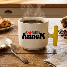 Finka Dekor Canım Annem Baskılı-Sarı T Hediyelik Seramik Kupa Bardak