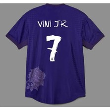 Portego Vinicius Jr. 2023-24 Sezon Real Madrid Mor Güllü Özel Tasarımlı Yetişkin Forması