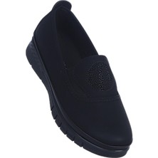 Alens A8 Nubuk Siyah Kadın Günlük Babet Ayakkabı