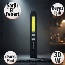 Badem10 Şarjlı El Feneri 30 W 3 Mod Type-C Güçlü Işık Uzun Menzil Taşınabilir LED Fener Yüksek Parlaklık