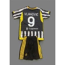 Portego Dusan Vlahovic 2023-24 Sezonu Juventus Iç Saha Çocuk Forması 4'lü Set