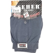 6 Lı Paket Seher Yıldızı Pamuklu Penye Düğmeli Erkek Boxer 0008