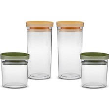 Feyza Design Pratik Silikon Kapaklı Kavanoz Seti, Şık ve Dayanıklı Saklama Çözümleri