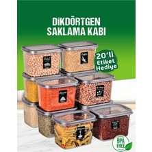 Feyza Design 12’li 24 Parça 1,2 Litre Dikdörtgen Saklama Kabı Seti + Etiket Hediyeli