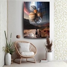 Glitglass Hayalperest Uzay Tasarımı Cam Tablo - Yaratıcı Çocuk ve Genç Odası Hediyesi