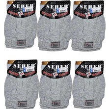 6 Lı Paket Seher Yıldızı Pamuklu Penye Düğmeli Erkek Boxer 0008