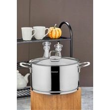 Cooker Bomonti 28 cm Indüksiyon Uyumlu Paslanmaz Çelik Derin Tencere CKR3192