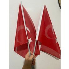 Bannersbay Sopalı Türk Bayrağı  - 40 Adet - 30x45 cm -  Miting Bayrağı