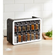 Feyza Design Şık 12’li Standlı Baharatlık Seti, Pratik ve Kullanışlı Tasarım