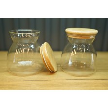 Feyza Design Bambu Kapaklı Saklama Kabı Seti, 2'li, 750 ml ve 750 Ml, Dayanıklı ve Şık