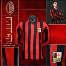 Portego Ac Milan 125.YIL Özel Tasarımlı Nostalji Isimsiz Uzun Kollu Yetişkin Forması