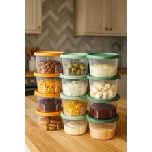 Feyza Design 12'li Ergonomik Saklama Kabı Seti, 650 Ml, Sızdırmaz ve Kullanışlı