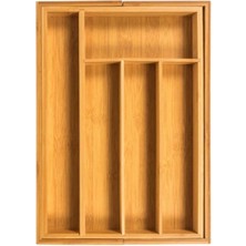 Feyza Design Bambu Çekmece Içi Kaşıklık, Ayarlanabilir ve Uzayabilen Organizer