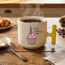 Finka Dekor Iyi Ki Doğmuşsun Baskılı-Sarı T Hediyelik Seramik Kupa Bardak