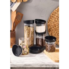 Feyza Design Döner Standlı 6 Parça Cam Baharatlık Seti, Şık ve Kullanışlı Tasarım