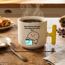 Finka Dekor Akıllı Telefon Mu Aldık Baskılı-Sarı T Hediyelik Seramik Kupa Bardak