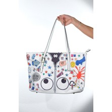 Luvi B35065 Beyaz Kadın Omuz Çantası