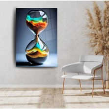 Glitglass Odern Renkli Kum Saati Cam Tablo - Minimalist ve Şık Duvar Dekoru