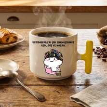 Finka Dekor Kem Göz ve Nazar Baskılı-Sarı T Hediyelik Seramik Kupa Bardak