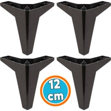 Nzb 4 Adet Lüks Mobilya Kanepe Sehpa Tv Ünitesi Koltuk Ayağı 12 cm Siyah Baza Ayak