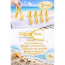 MixmioLife Plaj Şezlong Mandalı Rüzgar Önleyici 14CM Xxl Havlu Tutucu Mandal  Güçlü Plastik Şezlong Klipsi 2ADET