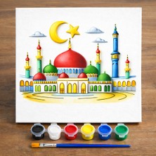 Okavango Ramazan Desenli Tuval Etkinlik Boyama Ramazan Süsleri, Ramazan Süsü, Ramazan Süslemeleri 20-20 cm