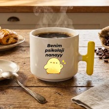 Finka Dekor Benim Psikoloji Nanayy Baskılı-Sarı T Hediyelik Seramik Kupa Bardak