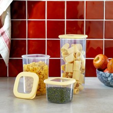 Feyza Design 3'lü Saklama Kabı Seti, Şık ve Pratik Mavi Renkli, Dayanıklı Tasarım