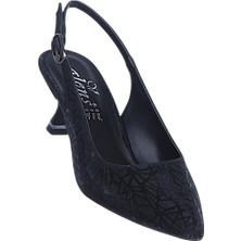 Alens C9 Simli Siyah Kadın 5cm Topuklu Ayakkabı