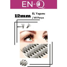 Özgürce El Yapımı Tekli Kirpik, 12 Mm, 60 Adet, Yapıştırıcı Hediyeli