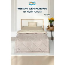Uysal Yorgan Welsoft %100 Pamuklu Tek Kişilik Yorgan BEJ