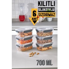 Feyza Design 6'lı Silikon Kapaklı Hava Almaz Saklama Kabı Seti 700 ml
