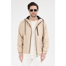 Tonny Black Erkek Bej 3 Cepli Rüzgar ve Yağmura Dayanıklı Normal Kalıp Yağmurluk