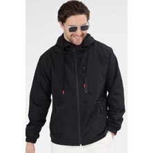 Tonny Black Erkek Siyah 3 Cepli Rüzgar ve Yağmura Dayanıklı Normal Kalıp Yağmurluk