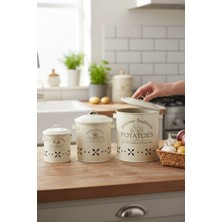 Feyza Design Üçlü Soğan Patates Sarımsak Kova Seti, Temizlik ve Saklama Için Ideal