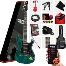 Midex GLC-40GR Profesyonel Elektro Gitar Yeşil (Gigbag Askı Capo Pena Kablo)
