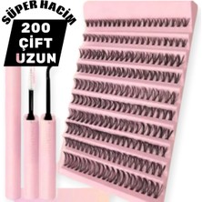 Özgürce Gözleri Güzelleştiren Hacimli ve Doğal Görünümlü Takma Kirpik Seti