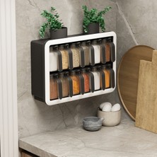 Feyza Design 12'li Kendinden Yapışkanlı Kapaklı Baharatlık Takımı, Şık ve Kullanışlı Set