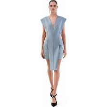 Baltaci Milano Jagged Ice Zipper Suit-Jagged Ice Blue / Slip / Italıan Crep