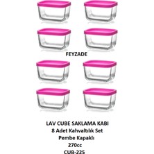 Feyza Design Şık ve Kullanışlı 8'li Kahvaltılık Saklama Kabı Seti, 270CC