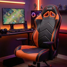 Günday'S G/D X Serisi Turuncu/siyah Deri Oyuncu Koltuğu