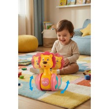 Tuengi Store Sevimli Aslan Figürlü Tekerlekli Hacıyatmaz - Sesli ve Hareketli Eğitici Bebek Oyuncağı