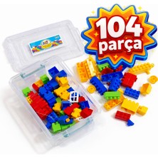 Toyska Eğitici Renkli Blok Oyuncak Seti –  ( 104 Parça Yapı Seti )