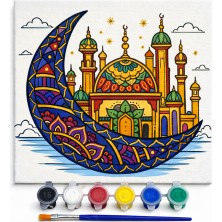 Okavango Ramazan Desenli Tuval Etkinlik Boyama Ramazan Süsleri, Ramazan Süsü, Ramazan Süslemeleri 20-20 cm