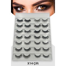 Özgürce 14LÜ 3D Ipek Kirpik Seti, 14 Farklı Model, Uzun ve Doğal Görünüm