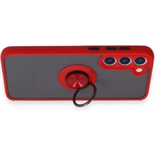 SiHako Galaxy S23 Kılıf Montreal Yüzüklü Silikon Kapak - Kırmızı