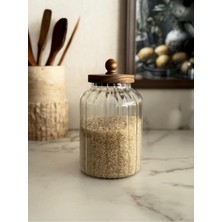 Feyza Design Akasya Kapaklı Cam Kavanoz, 1800ML, Şık ve Dayanıklı Saklama Çözümü