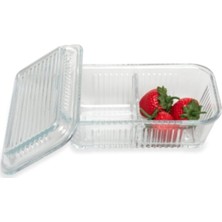 Feyza Design Çift Bölmeli Pratik Kahvaltı Kabı, Sızdırmaz ve Dayanıklı, 2'li Set